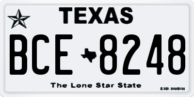 TX license plate BCE8248
