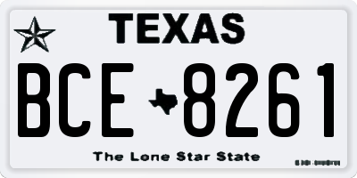 TX license plate BCE8261