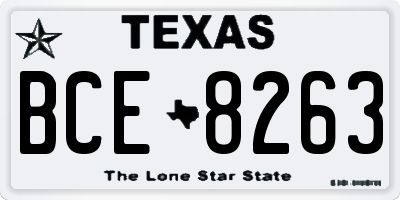 TX license plate BCE8263