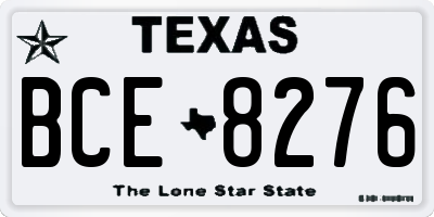 TX license plate BCE8276