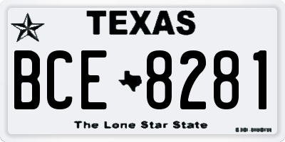 TX license plate BCE8281