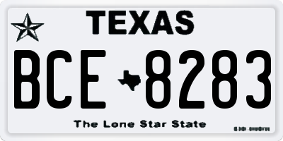 TX license plate BCE8283