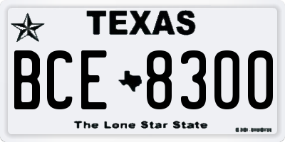 TX license plate BCE8300