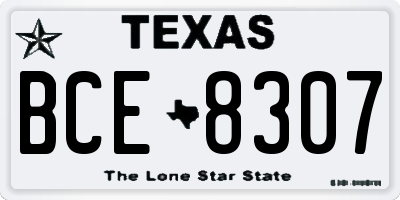 TX license plate BCE8307