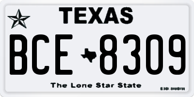 TX license plate BCE8309