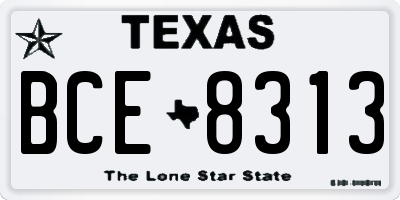 TX license plate BCE8313