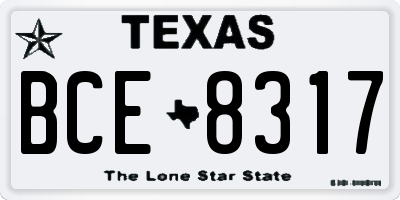 TX license plate BCE8317