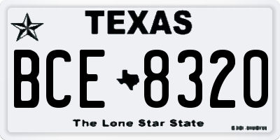 TX license plate BCE8320