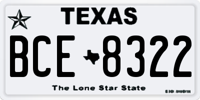 TX license plate BCE8322