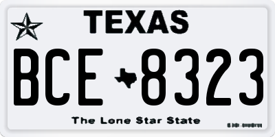 TX license plate BCE8323