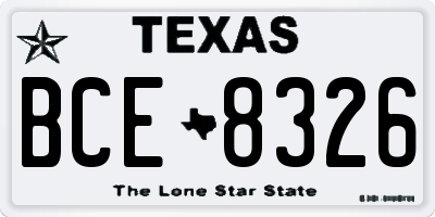 TX license plate BCE8326