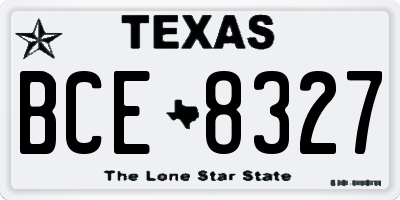 TX license plate BCE8327