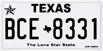 TX license plate BCE8331
