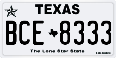 TX license plate BCE8333