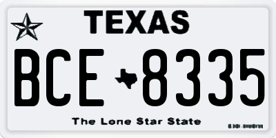 TX license plate BCE8335