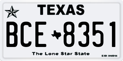 TX license plate BCE8351