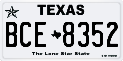 TX license plate BCE8352