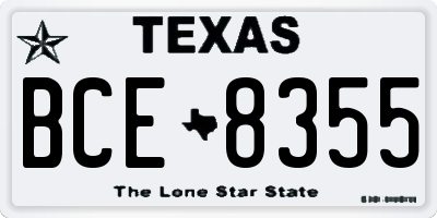 TX license plate BCE8355