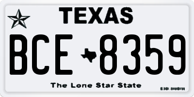 TX license plate BCE8359