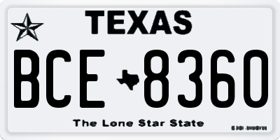 TX license plate BCE8360