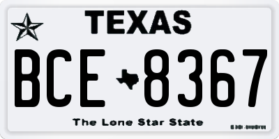 TX license plate BCE8367