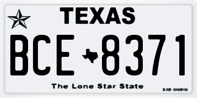 TX license plate BCE8371