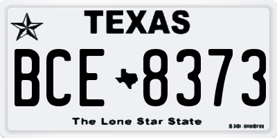 TX license plate BCE8373