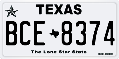 TX license plate BCE8374