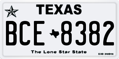 TX license plate BCE8382