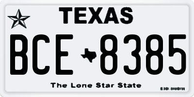 TX license plate BCE8385