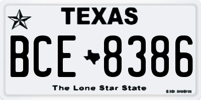 TX license plate BCE8386