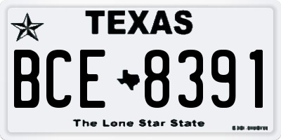 TX license plate BCE8391