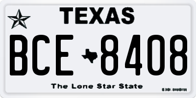 TX license plate BCE8408