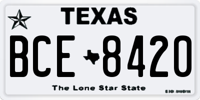 TX license plate BCE8420