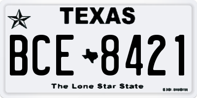 TX license plate BCE8421