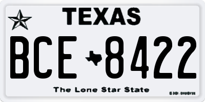 TX license plate BCE8422