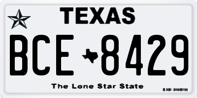 TX license plate BCE8429