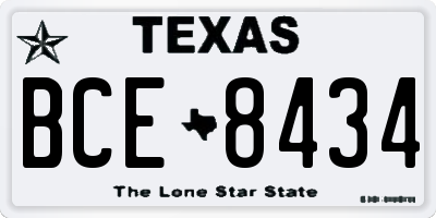 TX license plate BCE8434