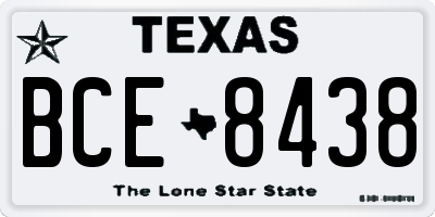 TX license plate BCE8438