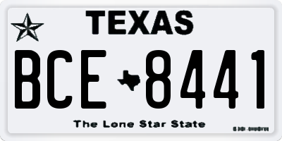 TX license plate BCE8441