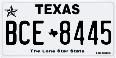 TX license plate BCE8445