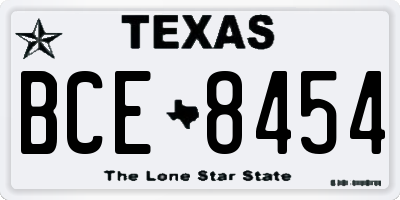 TX license plate BCE8454