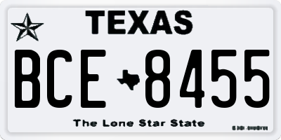TX license plate BCE8455