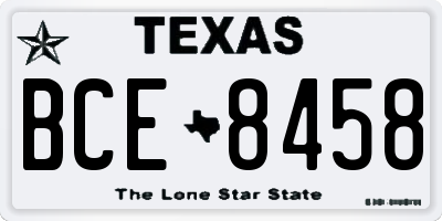 TX license plate BCE8458