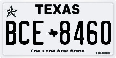 TX license plate BCE8460
