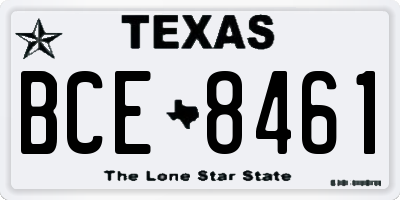 TX license plate BCE8461