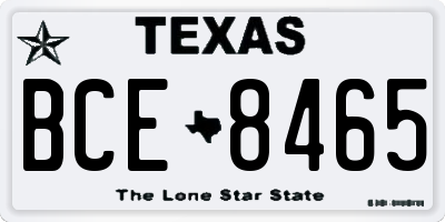 TX license plate BCE8465