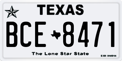 TX license plate BCE8471