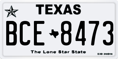 TX license plate BCE8473