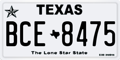 TX license plate BCE8475